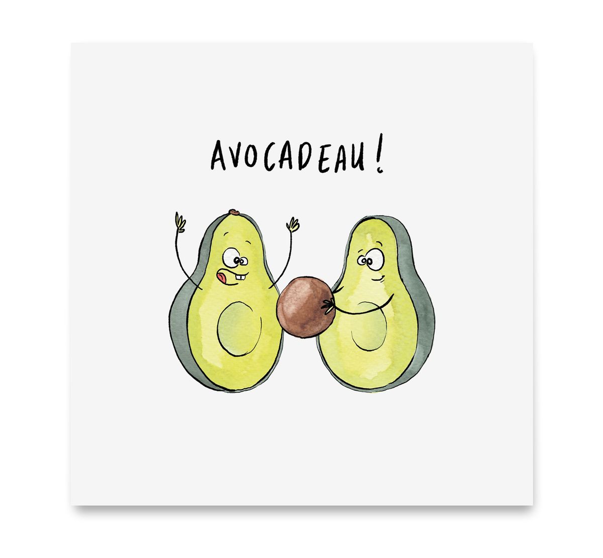 Handgemaakte wenskaart - Avocadeau - Mags Up Your Mind